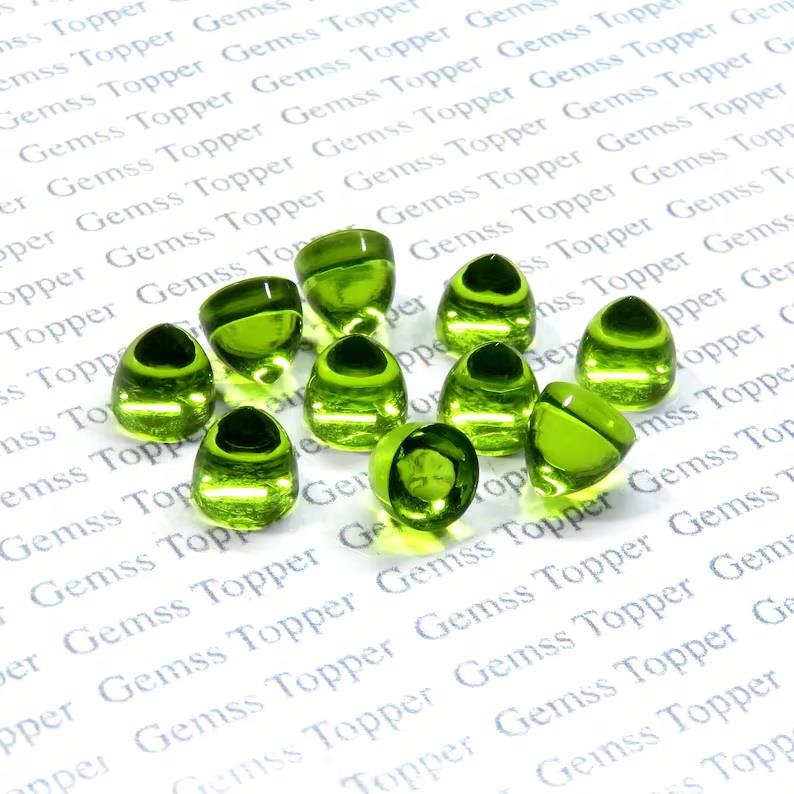 Peridot 6x6 mm Bullet Cabochon